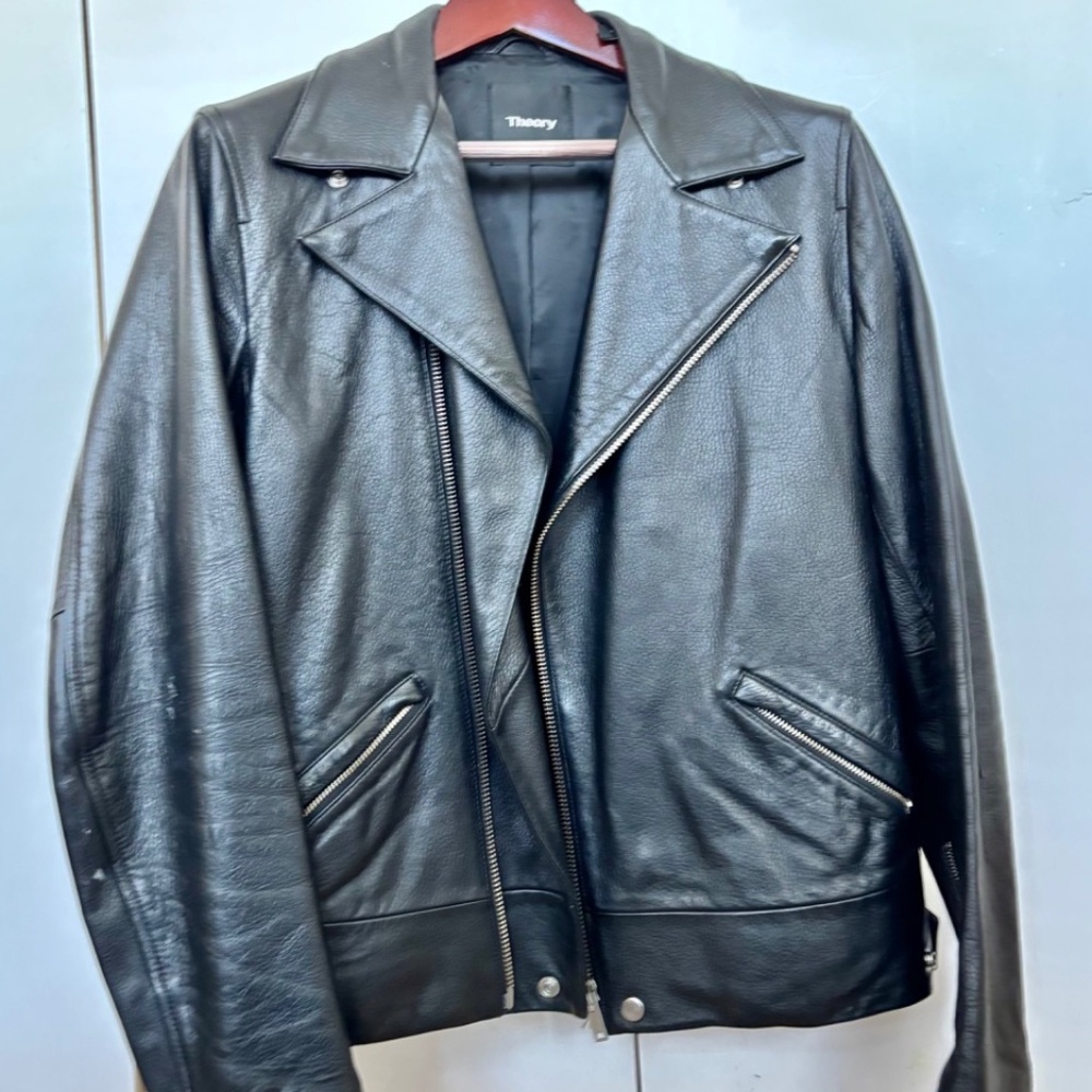 Theory Genuine Soft Leather Moto Jacket - mens